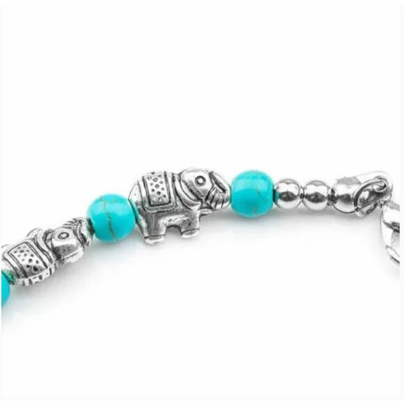 Lucky Elephant‎ Bracelet Turquoise Boho New - Picture 4 of 4